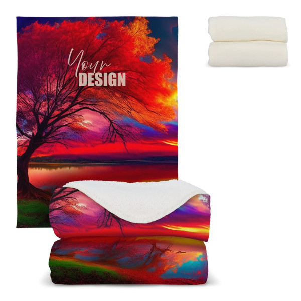 Sherpa-Fleece-Decke OEKO-TEX®  Sublimation 130 x 170 cm 510 g/m²